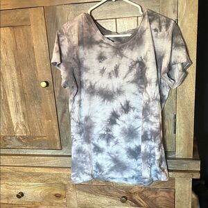 Victoria's Secret Black and Gray Tie-Dye Tee